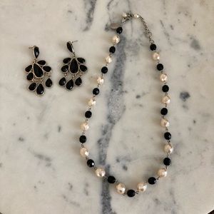 White House Black Market set of formal earrings and necklace
